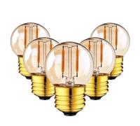 HongHeFu Home Lighting, 5pcs DC/AC 12V-24V 1W LED G40 Filament COB Light Lumière Paysage Extérieur Lampe à Corde Chaud 2200K E12 E26 E26 E27 Chandelier LED Lampe LED(G40G 2200K E27)