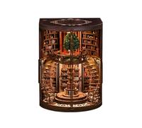 Honghuang Book Nook DIY Bibliothèque Arbre en Bois, Répertoire De Livres des Anneaux De Sagesse Serre-Livres Fantaisie 3D Miniature Puzzle Cadeau d'anniversaire pour Adultes Wisdom Rings