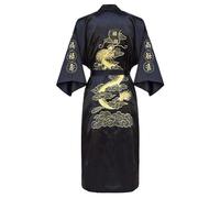 Honghuang Kimono Peignoir Robe Maison Vêtements Grande Taille 3XL Hommes Broderie Dragon Robe Traditionnelle Homme Vêtements De Nuit Vêtements De Nuit Amples