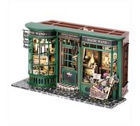 Honghuang Kit De Coin De Livre De Maison Magique À Faire Soi-même, Modèle De Boutique Rétro en Bois, Serre-Livres Puzzle Miniature 3D, Cadeau d'anniversaire pour Adultes Retro Shop