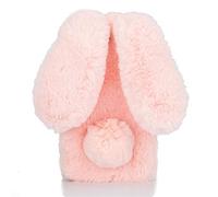 HongHuShop Hiver Peluche Lapin Coque pour Nokia 7.1 Hiver Chaud Étui en Fausse Fourrure de Lapin Housse en TPU Silicone Souple Antichoc Cas Couverture Arrière -Rose
