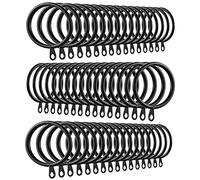 HonGien 60 Pièces Métal Anneau de Tringle à Rideau, Anneaux de Suspension de Rideau de 38mm,Anneaux de Rideau pour Rideaux et Tringles, Noir