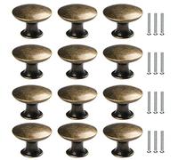 HonGien Rond Bouton de Meuble, Boutons de Tiroir Vintage, Laiton Poignées de Meuble, Boutons de Porte pour Placard Armoire Cuisine Tables Chevet (12)
