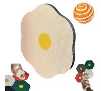 HONGJIANV Griffoir mural en carton ondulé en forme de fleur pour chat, autocollant et anti-rayures (beige)