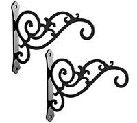 HongKim HJ-A01 Crochets muraux décoratifs en fer pour extérieur intérieur à suspendre Mangeoire à oiseaux Carillon éolien Plantes Lanternes Noir noir