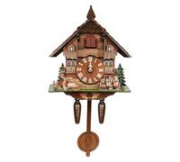 HongKKon Horloge à coucou, horloge murale à coucou, horloge à coucou de la Forêt-Noire sculptée, horloge à coucou en bois adaptée pour la chambre à coucher, le salon, la cuisine, la salle à manger, 25