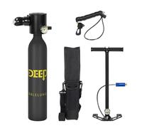 HongKKon Mini bouteille submersible 0,5 l, réservoir de 200 bar avec pompe | Manomètre, soupape de décharge de pression, aluminium 6061, pompe, sangle de transport et sangle de sécurité