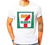 HONGLAIJIZHUA 7 Eleven Logo Men's White Cotton T Shirt Seven 11 Men's White T-Shirt White 3XL