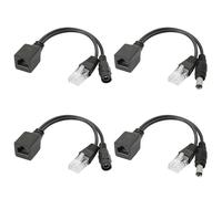 Honglei Câble adaptateur POE passif,injecteur POE 1 paire et kit répartiteur POE avec connecteur CC 5,5x2,1 mm pour WLAN,routeurs,commutateurs,téléphonie Internet,caméras IP