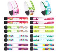 hongliang Lot de 16 bracelets d'identification pour enfants, réglables, imperméables, réutilisables pour les allergies, l'autisme et les activités de plein air (8 styles)