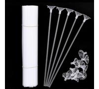 Hongliang Lot de 20 bâtons de ballons en plastique transparent, légers et durables, parfaits pour les fêtes d'anniversaire, les mariages et les événements commerciaux