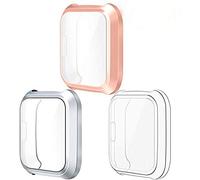 HongMan Coque pour Fitbit Versa Lite Protecteur D'écran Coque Silicone (Pas pour Fitbit Versa/Fitbit Versa 2),[3 Paquet] Couverture Totale TPU Cas Protecteur D'écran pour Montre Fitbit Versa Lite