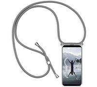 HongMan Coque pour Huawei Mate 10 Pro avec Cordon de Collier, Cover Transparente Silicone TPU Bumper Etui Housse avec Cordon Réglable Téléphone Lanyard Case Collier - Gris