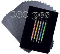 Hongmeru Lot de 100 feuilles de papier carbone noir pour le traçage, papier de transfert carbone A4, feuilles de papier carbone avec 5 stylets de gaufrage, papier de copie carbone pour traçage sur