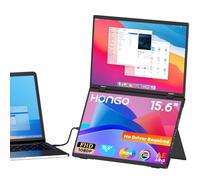 HONGO Double Écran Portable USB C, Triple Écran Pliable 15,6 Pouces 1080P IPS Display, Dual Moniteur Portable Monitor 360° Foldable, Extension Écran pour Ordinateur Portable/PC/Mac/Téléphone/Jeux
