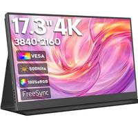 HONGO Écran Portable 4K, Moniteur Portable Monitor 17,3" IPS Écran Extension, HDMI Écran Portatif USB C avec Haut-parleurs, Deuxième Externe Ecran pour Ordinateur Portable PC Mac Téléphone Switch Jeux