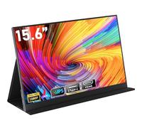 HONGO Moniteur Portable, Laptop Écran Portable 15,6" 1080P IPS Écran PC Portable Haut-parleurs Intégrés, Moniteur pour Ordinateur Portable, PC, Mac, X-Bo, Switch, Deuxième Ecran Portatif USB C