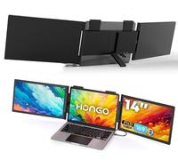 HONGO Rallonge d'écran pour ordinateur portable - Moniteur portable avec double écran 14" - Extension de moniteur d'ordinateur portable compatible avec Windows Mac pour le voyage et le travail pour