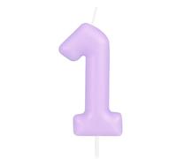 Hongplus Bougie macaron en forme de chiffre 1 - Bougie d'anniversaire pour gâteau - Bougies d'anniversaire pour fille et femme - Bougies pastel douces pour gâteau d'anniversaire (violet)