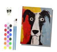 HONGPZH Peinture par numéros par numéros pour adultes Peinture par numéros Kits sur toile avec pinceaux pour décoration murale de la maison 40 x 50 cm Étrange chiot