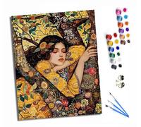 HONGPZH Peinture par numéros pour adultes à l'huile à la main débutants colorées Peinture par Numéros pour la Décoration de la Maison 40x50cm Avec cadre Une femme se reposant dans un arbre