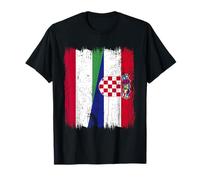 Hongrie Croatie Demi-drapeau Racines hongroises croates fières T-Shirt