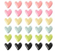 HongSiFang 30 Pcs Aimants Frigo Cœur Colorés, 3D | pour Réfrigérateur,Tableau Blanc,Casier,Armoire,Bureau,Aimants en Forme de Cœur pour Notes Photos Décoration