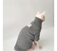 HONGSUO Sphynx Chat Vêtements Devon/Chat sans Poils Automne Et Hiver Col Roulé Chemise Pur Coton Gris Chaud,Gris,XXL