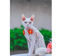 HONGSUO Sphynx Chat Vêtements Devon/Chat sans Poils Été Mince Robe en Coton Robe De Princesse,Jupe,XS