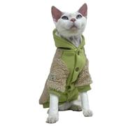 HONGSUO Sphynx Chat Vêtements Devon/Chat sans Poils Hiver Velours Épaissi Manteau À Capuche,Brun,XXL