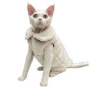 HONGSUO Vêtements pour Chat Sphynx Devon/Chat sans Poils, Gilet Double Face Plus Velours pour Garder Au Chaud Et Prévenir La Mue Et Les Allergies,Gilet,XL+