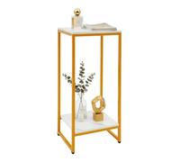 hongward Table de fleurs rectangulaire à 2 niveaux en métal | Vase de sol de 75 cm de haut - Table d'appoint (30,2 x 30,2 x 75 cm), environ Capacité de charge de 15 kg pour décoration de
