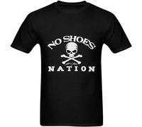 HONGWEl Kenny Chesney No Shoes Nation Men's Short Sleeve Student Round Neck Handsome Beautiful Cool T-Shirt Black XXL