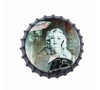 Hongxin Capsules de bouteille de bière Vintage signe en métal décor à la maison UP GIRL voiture à huile à moteur 66 autoroute homme des cavernes accessoires de jardin de bière 12" Pouces A0716-29