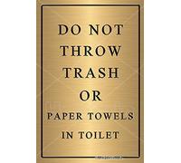 Hongxin Do Not Throw Trash Or Paper Towels in Toilet Enseigne en métal Vintage affiche créative maison décoration murale jardin Bar café Club 8" x 12 "