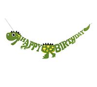 HONGXIN-SHOP Bannière de Joyeux Happy Birthday Feutre Banderole de Dinosaure Décoration de Fête pour Enfants Dino Thème