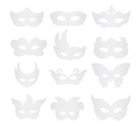 HONGXIN-SHOP Masques pour Enfants Artisanat Carte Blanche Masques à Colorier Masque Cosplay avec Corde élastique pour Costume Carnaval Fantaisie Fête 24 Pièces