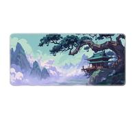 HongXINGDd 900x400 Grand Tapis de Jeu pour Souris Motif Inspiration Japonaise Tapis Clavier Surface Microtexturée Bords Renforcés Compatible Ordinateur Laptop