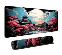 HongXINGDd Grand Tapis de Souris XXL 900x400 Gaming Motif Japonais Base en Caoutchouc Antidérapant Bords Cousus Tapis pour Clavier Ordinateur PC Portable