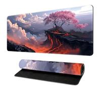 HongXINGDd Grand Tapis de Souris XXL 900x400 Gaming Motif Japonais Base en Caoutchouc Antidérapant Bords Cousus Tapis pour Clavier Ordinateur PC Portable