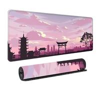 HongXINGDd Magnifique 900x400 Motif Japonais Tapis de Souris Géant pour Joueurs Base Caoutchouc Naturel Bords Surjetés Lavable Tapis Clavier PC Ordinateur