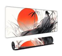 HongXINGDd Magnifique 900x400 Motif Japonais Tapis de Souris Géant pour Joueurs Base Caoutchouc Naturel Bords Surjetés Lavable Tapis Clavier PC Ordinateur