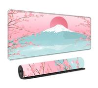 HongXINGDd Magnifique 900x400 Motif Japonais Tapis de Souris Géant pour Joueurs Base Caoutchouc Naturel Bords Surjetés Lavable Tapis Clavier PC Ordinateur