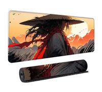HongXINGDd Magnifique 900x400 Motif Japonais Tapis de Souris Géant pour Joueurs Base Caoutchouc Naturel Bords Surjetés Lavable Tapis Clavier PC Ordinateur