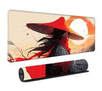 HongXINGDd Magnifique 900x400 Motif Japonais Tapis de Souris Géant pour Joueurs Base Caoutchouc Naturel Bords Surjetés Lavable Tapis Clavier PC Ordinateur