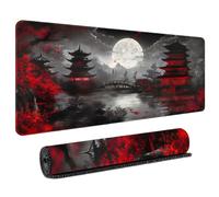 HongXINGDd Magnifique 900x400 Motif Japonais Tapis de Souris Géant pour Joueurs Base Caoutchouc Naturel Bords Surjetés Lavable Tapis Clavier PC Ordinateur