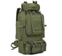 HongXingHai Sac à dos tactique militaire Molle 100 l - Sac à dos de randonnée imperméable et léger, vert militaire, Sacs à dos
