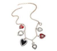 HONGXINHAO Chunkies Chaîne gothique tendance avec pendentif cœur flamboyant et mauvais œil pour Halloween