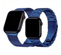 Hongxinzhan 2pcs bracelet de montre en métal compatible avec Apple Watch 42mm(S11/10)/41/40(S6/5/4/SE)/38mm(S1/2/3), bracelet de remplacement pour iWatch SE 3 2 1 série 11/10/9/8/7,bleu
