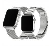 Hongxinzhan 2pcs bracelet de montre en métal compatible avec Apple Watch 42mm (Series11 10) 40mm 41mm 38mm, bracelet de remplacement pour iWatch SE 3 2 1 série 11 10 9 8 7 6 5 4